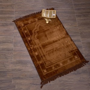 Brown Val-vet Foam Quilted Jai namaz / Prayer Rug / Prayer Mat FPM-10-04